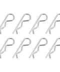 Eight Piece M4 X 75mm Cotter Pin Set Built Tough Heavy Duty Carbon Steel R Clips For Trailers Lawn Mowers Trucks And Other Hardware Fasteners