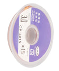 Spool of Desoldering Wick Braid CP 3015 for PCB repair, 1.5m length, low residue, no clean, flat needle weave, in purple casing.