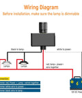 Wiring diagram for 12 Volt 24V PWM LED Dimmer Switch 15 Amp 180 Watt Rotary Knob Control installation guide.