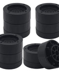 Rock Solid Furniture Risers Set Of Four Black Bed Lifts With Tough Heavy Duty Build Holds Up To Three Thousand Pounds stacked view.