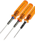Three-piece Gen 2 RC Hex Screwdriver Set 1.5mm 2.0mm 2.5mm With Amber Handles for RC Cars Drones Boats and Helicopters