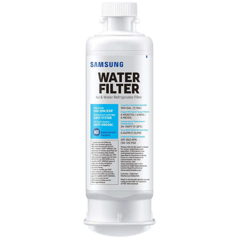 Genuine Refrigerator Water Filter Pack Of 3 Carbon Block Filters HAF-QIN-3P for clean drinking water and ice, product image.