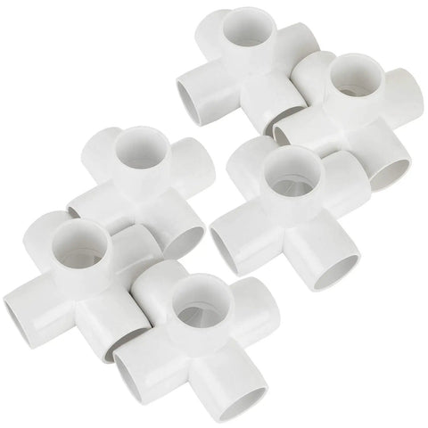 12 Pack 5 Way PVC Fittings 1 Inch Schedule 40 Elbow Connectors for Furniture Building Greenhouse Shed Tent Connections
