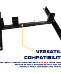 Adjustable Target Stand Base for Paper Targets and Cardboard Silhouettes H Shape Stand Base steel frame with compatibility sizes.