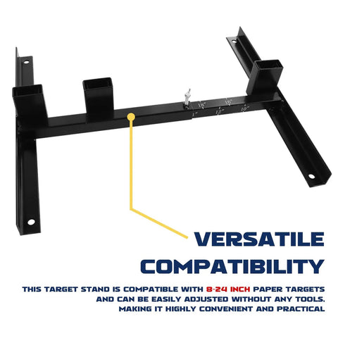 Adjustable Target Stand Base for Paper Targets and Cardboard Silhouettes H Shape Stand Base steel frame with compatibility sizes.