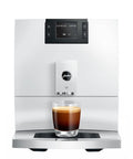 Piano White Super Automatic Coffee Machine With Pro Aroma Grinder And Pulse Extraction Tech For Straight Barista Quality Crema Hassle Free Dual Cup Serving In A Clean Compact Setup with espresso.
