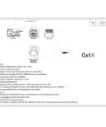 Diagram of 10-Pack Tool-Less Cat6 RJ45 Keystone Jacks with specifications for fast no-nonsense termination, no punch-down tool required.
