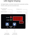 LED digital display with counters and length adjust buttons for Automatic Label Peeling Machine With Digital Display For Paper Tubes Fast 130 Mm Per Second Speed Intelligent Sensor Assigns Labels Automatically Saving Time And Effort Versatile 25 To 75 Mm Inner Diameter Fit.