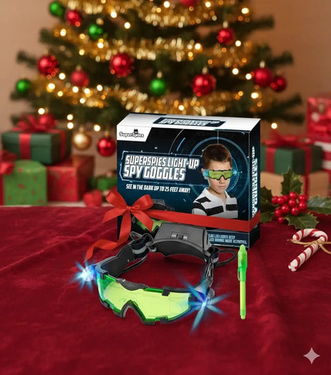Epic Night Vision Spy Goggles For Kids See In The Dark With Invisible Ink Pen beside holiday gifts