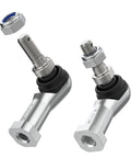Outer Tie Rod End Replacement Kit For Yamaha Golf Carts G22 G27 G29 Drive Gas And Electric 2003 Up 2-Pack Ball Joint Replacement Replaces OEM JU0-F3841-00, two silver steering ends