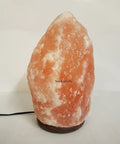 Himalayan Pink Salt Lamp With Dimmable Warm Glow Handcrafted Wooden Base Natural Crystal Rock Salt From Himalayan Foothills