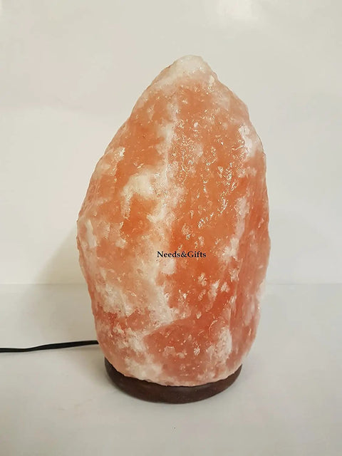 Himalayan Pink Salt Lamp With Dimmable Warm Glow Handcrafted Wooden Base Natural Crystal Rock Salt From Himalayan Foothills
