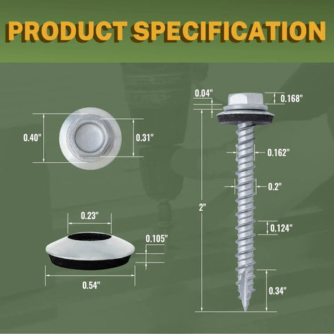 Heavy Duty 1000 Pack Metal Roofing Screws Size 10 X 2 Inch With Rubber Washers Pro Grade Anti Corrosion Coating Built Like A Rock For Extreme Weather And No Sweat Installation Indoors Or Outdoors