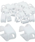 20 Piece Plastic Tubing Clamps For 1/8 To 1/4 Inch Tubing, Adjustable Hose Shut Off Clamps in a white POM plastic material set.