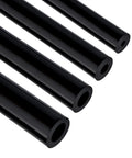 Silicone Vacuum Hose Kit For Car Mods, 5 Ft Each, 4 Pack in black silicone with various inner diameters, side view