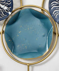 Detail of decorative wall plate with gold trim, part of Wall Mounted Coat Rack With Heavy Duty Iron Hooks For Entryway Or Bathroom Door Organizer Build Solid To Hold Your Daily Gear Zero Fuss Setup Keeps Your Hallway Looking Sharp And Super Neat.
