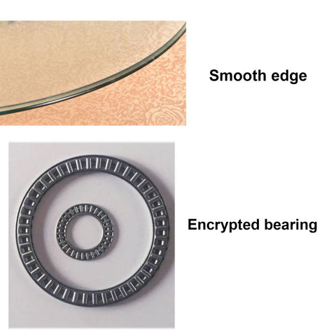 Smooth edge and encrypted bearing of Sturdy Round Tempered Glass Turntable Serving Tray 39 Inch With Silent Bearing For Dining Table