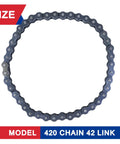 Front 420 Jackshaft Chain 42 Links Mini Bike Drive Chain Heavy Duty With 8 Master Links for Coleman CT200U shown in circle layout