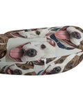 U Shaped Neck Pillow For Travel And Office Napping Reusable Lightweight Multi Functional Cushion For Airplane Train And Car Rides Soft Durable Polyester Fabric Cozy Travel Buddy For Pitbull Dog Lovers, pitbull pattern close-up
