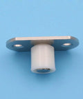 Sliding Barn Door Nylon Guide Wheel Set 4 Pieces With Floor Guide Roller Bracket for furniture hardware use on blue background.
