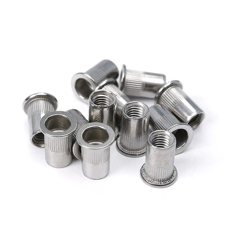 304 Stainless Steel M6 Rivet Nuts And Button Head Bolts 1 Inch Go To Marine Automotive And Outdoor Projects With Washers Rust Proof And Corrosion Resistant Heavy Duty Hardware showing multiple rivet nuts.
