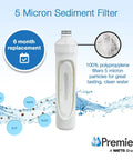 Bi Annual 2 Pack RO Pure Plus Filter Kit For 4 Stage Reverse Osmosis Systems Under Sink With Push Button Replacement showing 5 Micron Sediment Filter