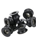 U Type Pulley Roller Bearings 608ZZ Nylon Coated Deep Groove Ball Bearings 10 Pack For Motors Tools Gear Shafts And Heavy Duty Construction Equipment With Grease Reservoir For Longer Lubrication Intervals, black nylon-coated pulley bearings