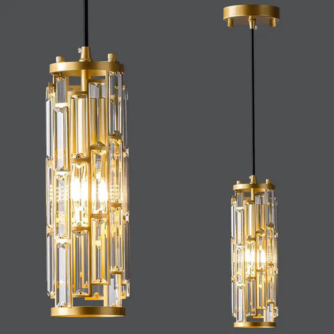 Gold 3 Light Modern Pendant Light Fixtures With Glam Crystal Chandeliers Adjustable Hanging Pendant Lights For Kitchen Island Dining Room And Bedroom Sleek Contemporary Gold Drop Lights featuring crystal accents