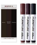 Easy Peasy Furniture Markers And Wood Scratch Repair Pens With No Sweat Color Match Swatch Card showing brown, reddish brown, and chestnut shades.