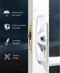 Level Up Your Home Security With This Heavy Duty Aluminum Sliding Glass Patio Door Handle Set Featuring Rock Solid Mortise Lock And Spare Keys For Dead Simple Diy Fixes, showing waterproof handle with keyhole.