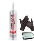 Fast Curing Windshield Adhesive For Auto Glass Replacement Pro Grade Urethane Sealant In Black Heavy Duty Bond 10.5 Fl Oz with Gloves