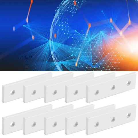Heavy Duty 10 Pack Flat Joining Plates For T Slot Aluminum Extrusion Profiles Mending Repair Brackets with Three Hole Design