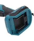 Close-up of Leftwei 4V Cordless Electric Scissors Rechargeable Power Shears safety cover and ergonomic grip detail.