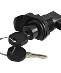 Black 27mm Push Fit Latch For RV And Marine Storage Boxes With Keys Metal Camper Cabinet Door Replacement Kit Secure Button Lock