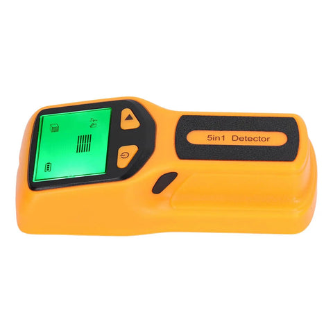 GOTOTOP Stud Finder Wall Scanner 5 in 1 Hd LCD Display Sensor (Yellow) showing LCD screen and control buttons.