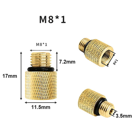 Sick Car Tire Inflator Hose Pump Adapter With Brass Universal External Threads Fits Bikes Electric Rides And Cars Durable Reinforced Rubber Braided Featuring Twist Lock Chuck Design Keeps Air Pressure Locked In Solid Build No Hassle, brass M8x1 adapter, 17mm