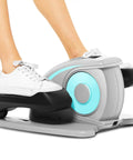 Under Desk Elliptical Machine For Home Office Use, Super Quiet Electric Leg Exerciser in use, close-up of pedals and feet
