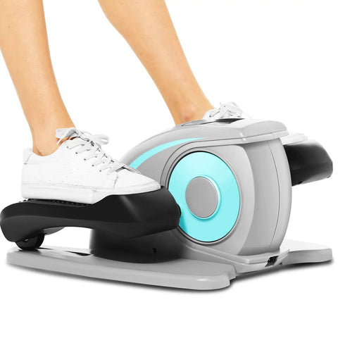 Under Desk Elliptical Machine For Home Office Use, Super Quiet Electric Leg Exerciser in use, close-up of pedals and feet