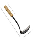 Nejiri Kama Weeding Sickle Tool with razor sharp 4 inch drop forged blade for quick weed removal ergonomic Japanese garden hoe with handle
