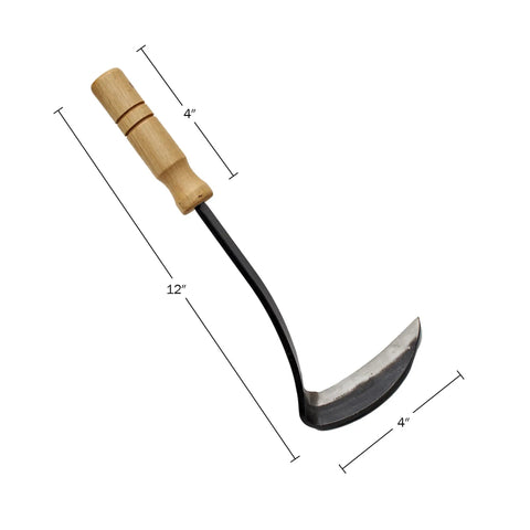 Nejiri Kama Weeding Sickle Tool with razor sharp 4 inch drop forged blade for quick weed removal ergonomic Japanese garden hoe with handle