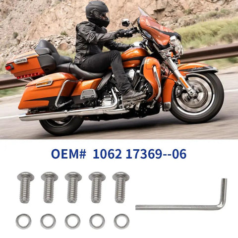 Heavy Duty Titanium Derby Cover Screw Bolt Kit For Street Glide Dyna Softail Ultra Limited And Breakout With Sleek Black Finish installed on motorcycle