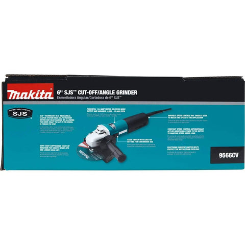 Heavy Duty 6 Inch Cut Off And Angle Grinder With 13 Amp Motor Variable Speed 4000 To 10000 RPM SJS System Protects Gear And Motor Box