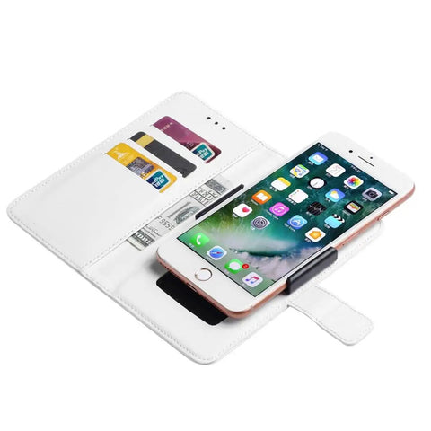 Premium White Snap-On Cover For Danew Trace T-One Plus Two Super Clear HD Tempered Glass Screen Protectors Ensuring Perfect Fit And Easy Access To All Buttons with credit cards and cash slots.