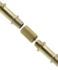 Heavy Duty Six Piece Double Ended Straight Light Pole Kit With Secure Slide Connectors For Pendant Island And Chandelier Fixtures Matte Black Coating No Fuss Internal Wiring Runs, showing gold connectors.