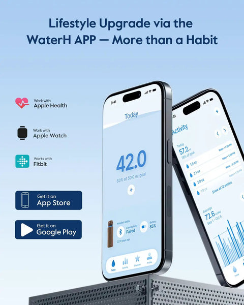 Smart Water Bottle With Glowing Sip Tracker Keeps Your Hydration Game Fresh All Day Long 24 Oz Insulated Flask app interface for hydration tracking