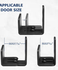 Bottom Floor Guide For Sliding Barn Doors U Shape Adjustable Stay Roller Flexible Fit Distance Flush Flat Bottom Design Wall Mount System For Doors And Cabinets shown in three size options with measurements.