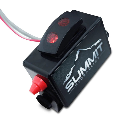 Summit Hydraulics hydraulic multiplier SCV splitter/diverter valve kit with control box; black compact module with red indicator lights