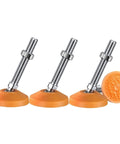 Heavy Duty Swivel Leveling Feet With M12 Thread And Tilting Nylon Base 4 Pack Adjustable feet with orange base for furniture
