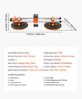Front view of VEVOR Seamless Seam Setter 2-pack with 6-inch orange suction cups and stainless-steel rods.