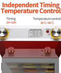 Top view of Straight Up Boss Stainless Steel Freeze Dryer with control knobs for timing and temperature settings.